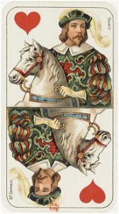 Tarot nouveau - Grimaud - 1898 - Hearts - Knight