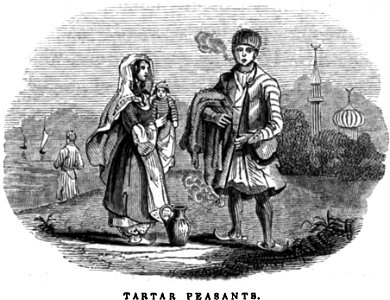 Tatar Peasants. Edmund Spencer. Travels in Circassia, Krim-Tartary &c. 1838. Letter I. P.1. Free illustration for personal and commercial use.
