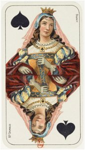 Tarot nouveau - Grimaud - 1898 - Spades - Queen