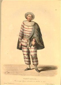 Tartaglia, Personnage begue, introduit au theatre en 1600 (BM 1871,1209.2544 1)