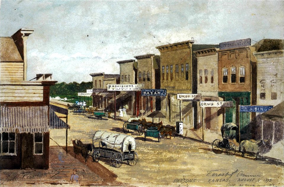 'Parsons, Kansas, Forest & First Avenue' by Jules Tavernier, 1873