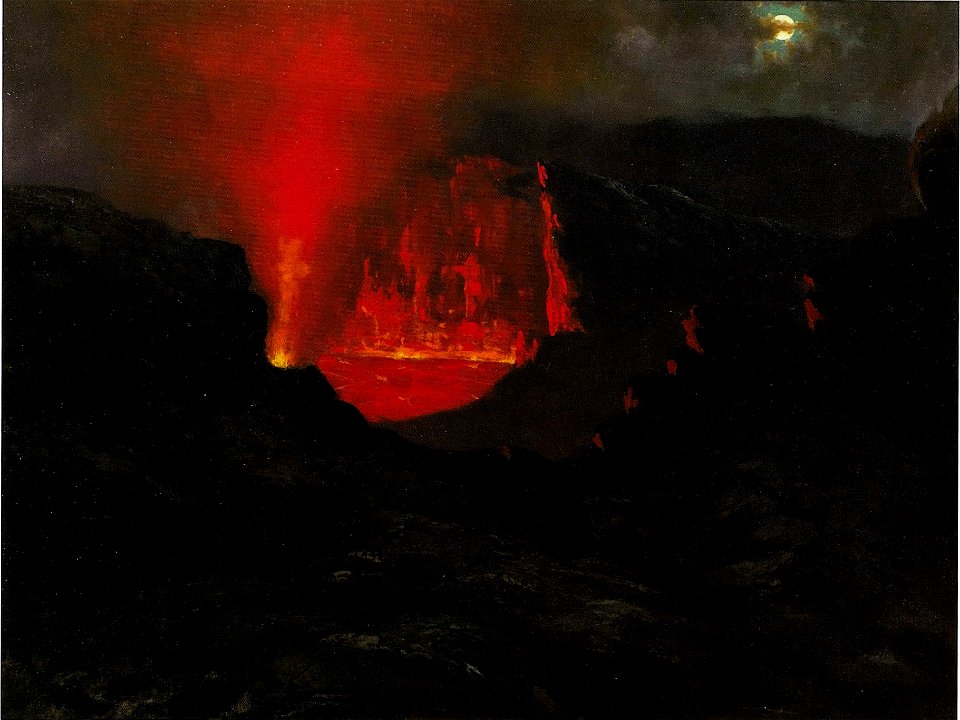 'Kilauea Fire Fountain' by Jules Tavernier, 1884