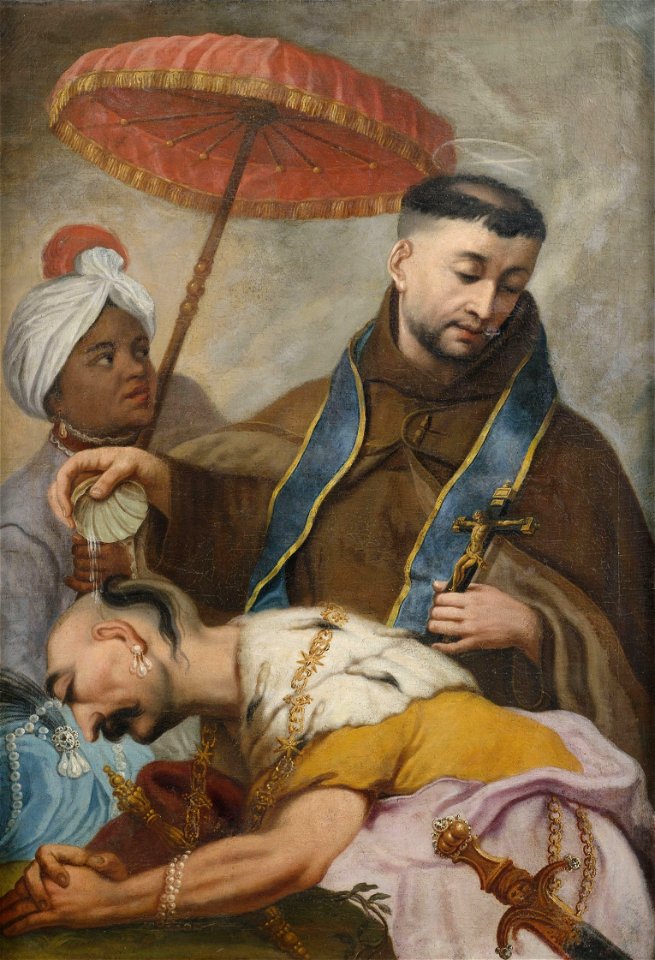 Taufe eines Barbarenfürsten durch den Heiligen Franziskus 18Jh