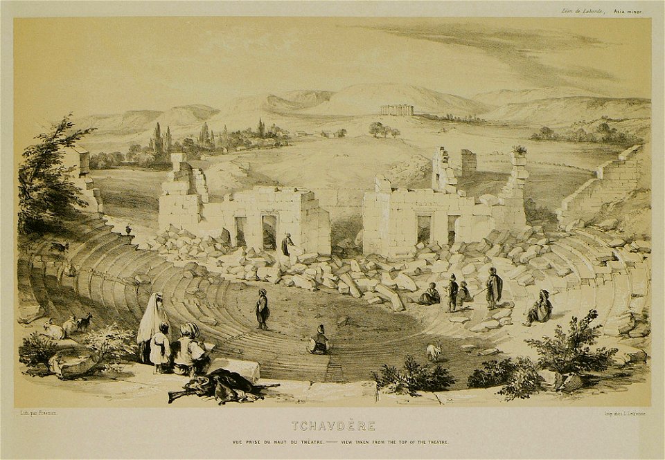 Tchavdère Vue prise du haut du théatre - Laborde Léon Emmanuel Simon Joseph - 1838