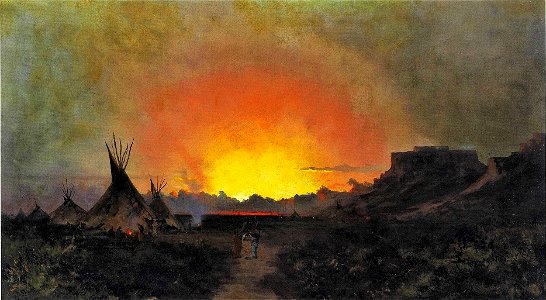 Tavernier, Jules - A Sunset in Wyoming - 1889