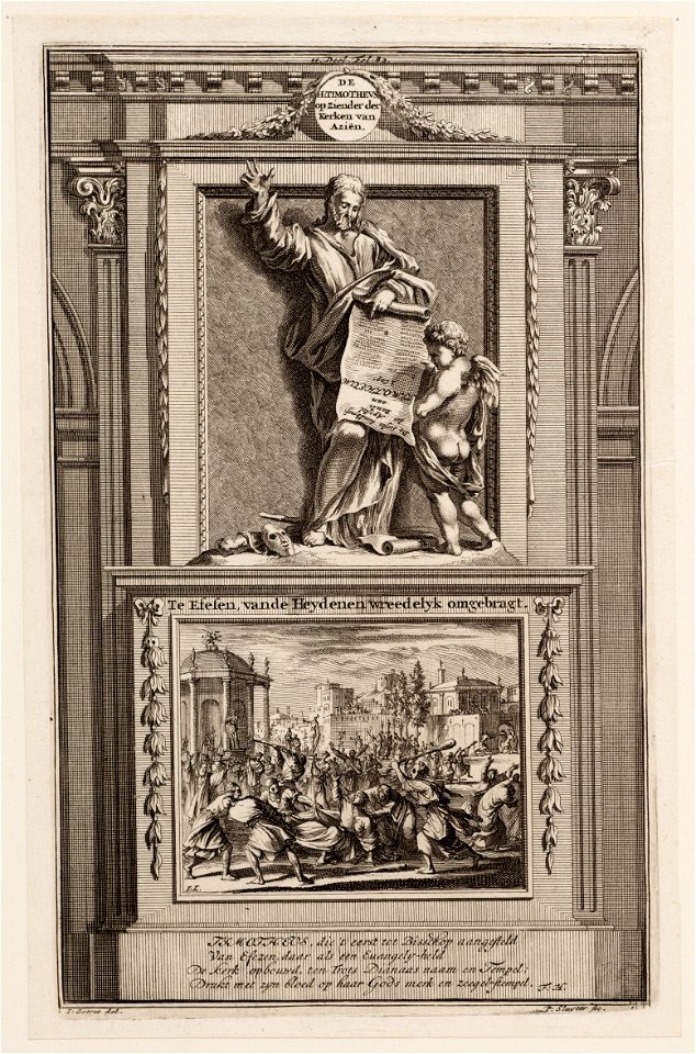 Te Efesen, van de heydenen wreedelyk omgebragt, objectnr A 47719