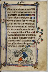 Taymouth Hours - BL YT13 f12r (Bevis of Hampton). Free illustration for personal and commercial use.