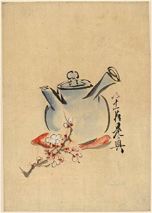 Teapot with cherry or plum blossoms LCCN2009615307
