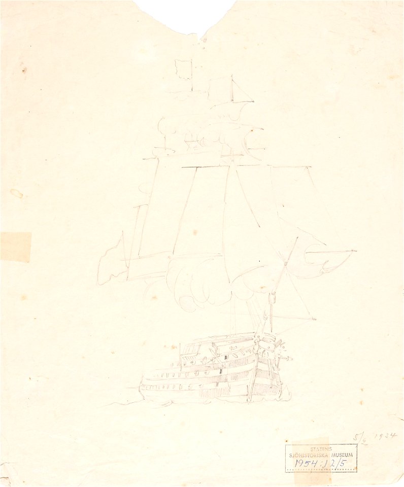 Teckning - Sjöhistoriska museet - 1954-12.5