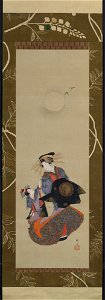 Teisai Hokuba - Beauty of the Yoshiwara with Apprentice in Moonlight - 2003.265 - Metropolitan Museum of Art