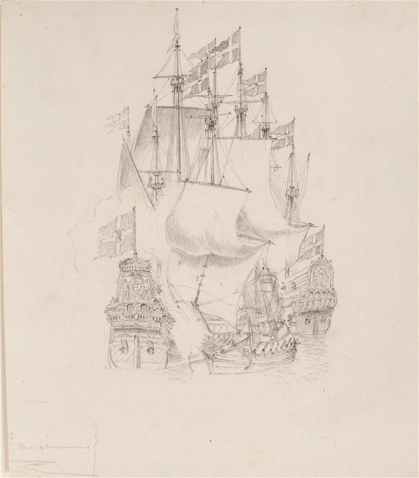 Teckning - Sjöhistoriska museet - OB 734-741 8