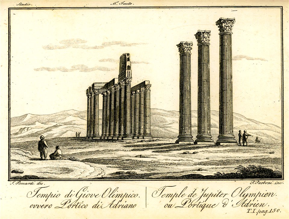 Tempio di Giove Olimpico ovvero Portico di Adriano - Pomardi Simone - 1820