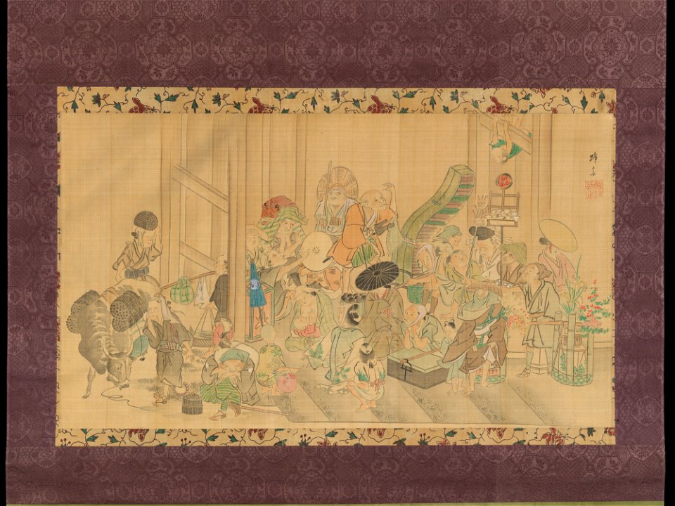 Teisai Hokuba - Taking Shelter from the Rain - 2015.300.152 - Metropolitan Museum of Art