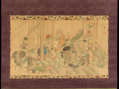 Teisai Hokuba - Taking Shelter from the Rain - 2015.300.152 - Metropolitan Museum of Art