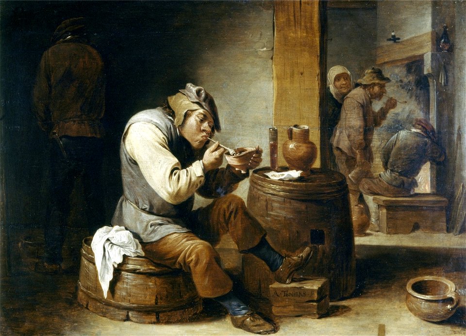 Abraham Teniers - Rokers en drinkers