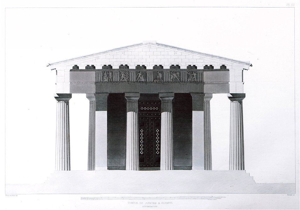 Temple de Jupiter à Olympie Restauration (3) - Blouet Guillaume-abel - 1831