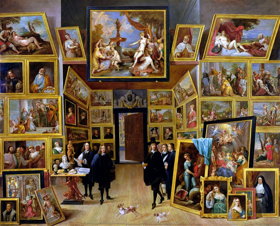 David Teniers (II) - Archduke Leopold Wilhelm in his Picture Gallery at BrusselsFXD
