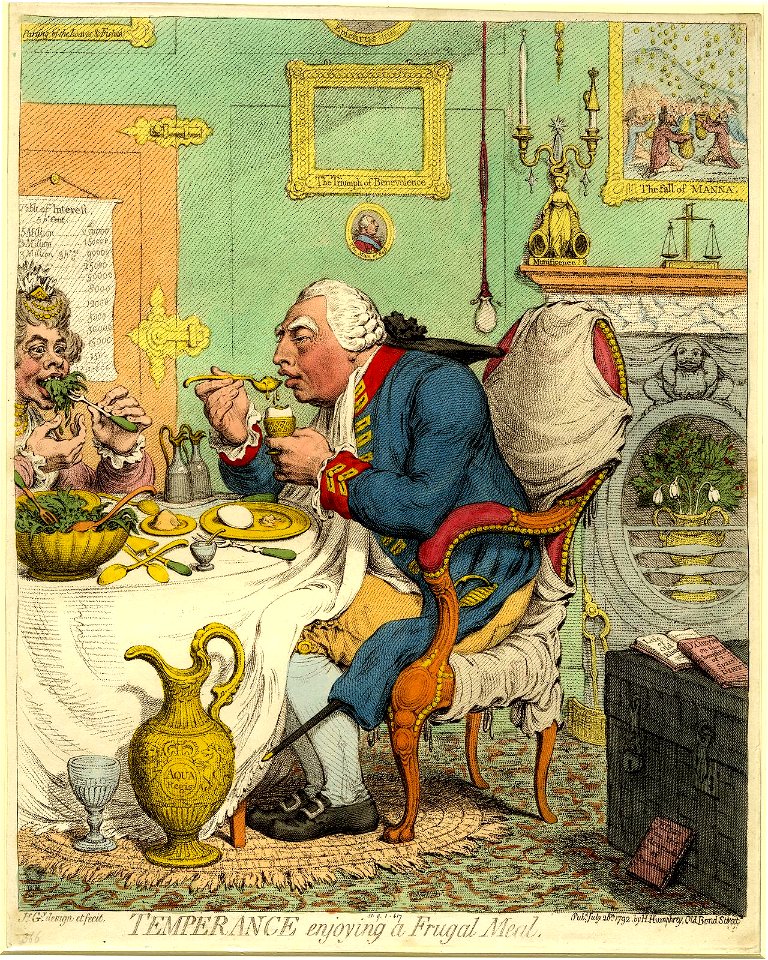 Temperance enjoying a frugal meal (BM 1851,0901.617)