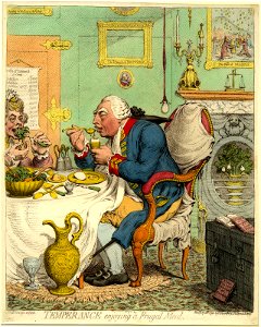 Temperance enjoying a frugal meal (BM 1851,0901.617)