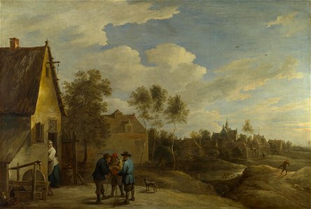 David Teniers (II) - A View of a Village. Free illustration for personal and commercial use.