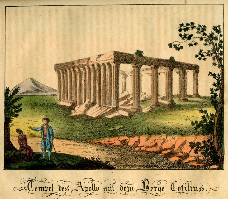 Tempel des Apollo auf dem Berge Cotilius - Griechenland Oder Sitten Bräuche Trachten Und Denkmäler Der Griechen Nach Den Neuesten Und Beste Quellen Bearbeitet - 1825