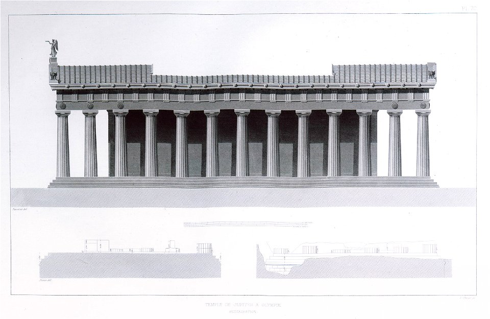 Temple de Jupiter à Olympie Restauration (2) - Blouet Guillaume-abel - 1831