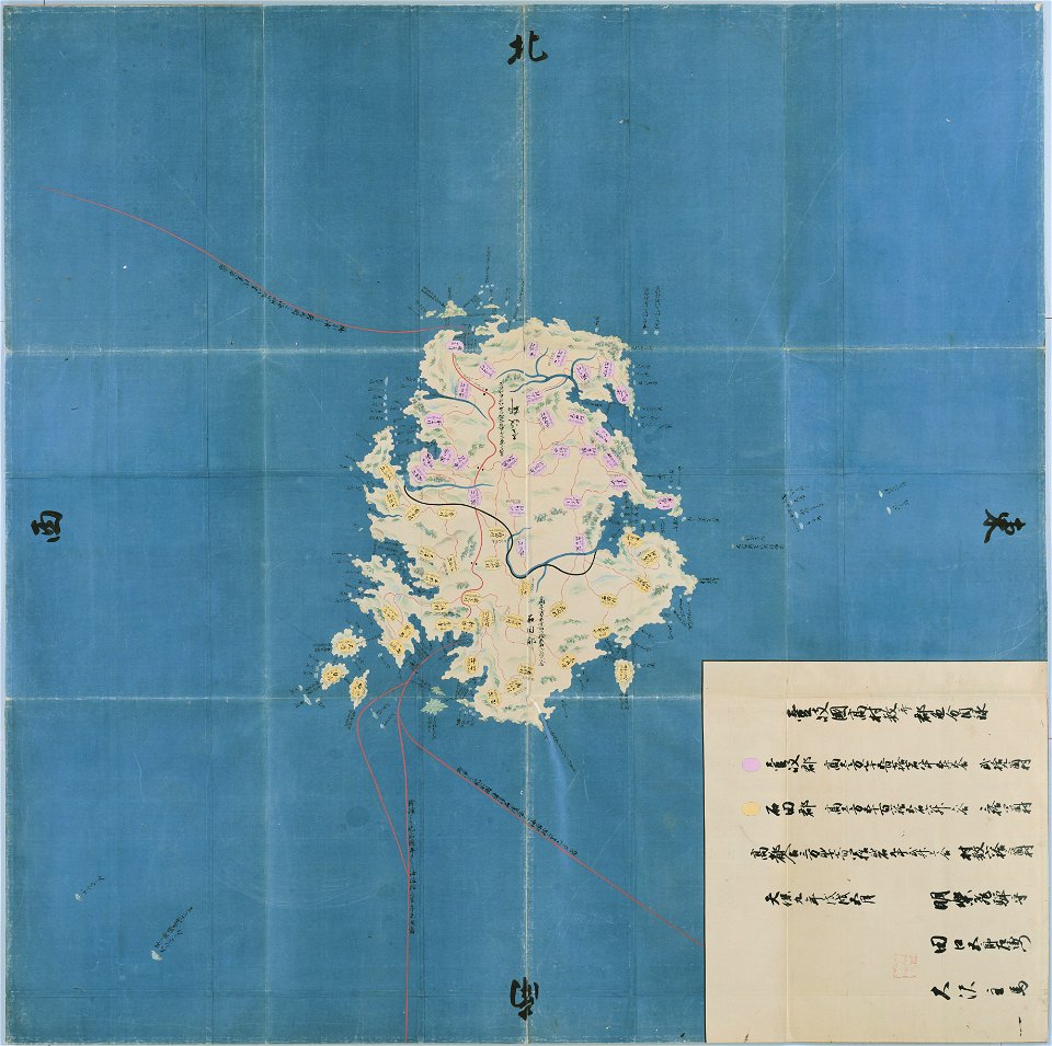 Tenpō Kuniezu - Iki Province (National Archives of Japan)