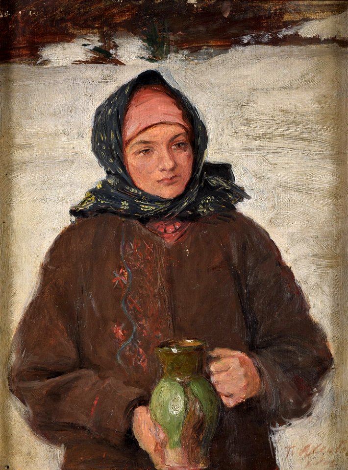 Teodor Axentowicz Polnisches Mädchen mit Krug