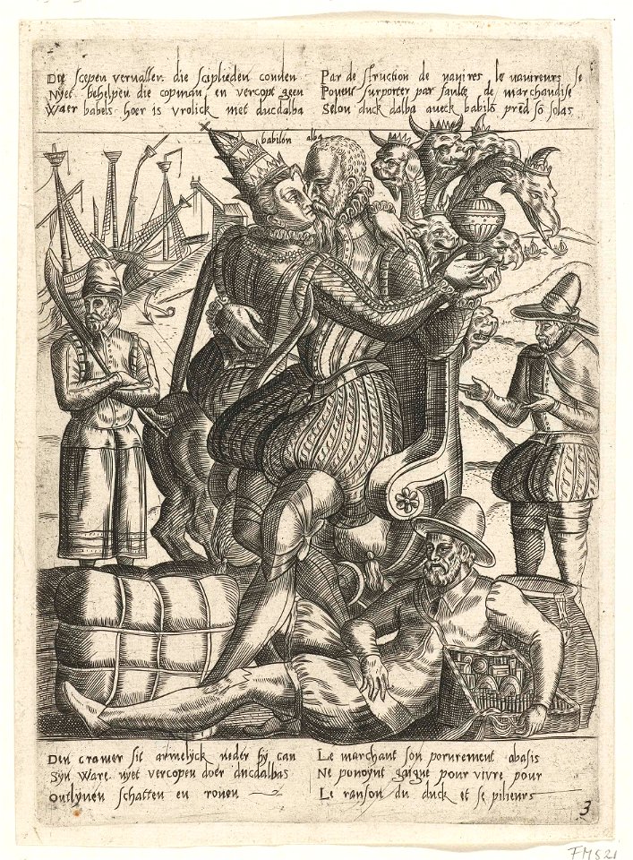Terwijl Alva vrijt met de hoer van Babylon raakt de economie van het land in verval, ca. 1572