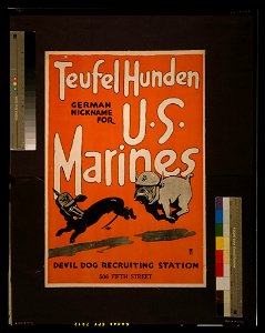 Teufel hunden, German nickname for U.S. Marines Devil dog recruiting station, 506 Fifth Street - - H. LCCN2002712326
