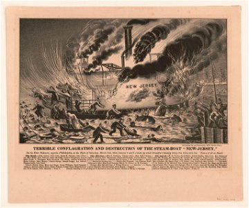 Terrible conflagration and destruction of the steam-boat New Jersey LCCN2003674459