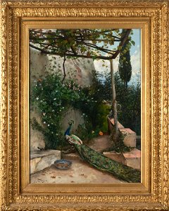 Terrace with Peacock, the Alhambra (Hugo Birger) - Nationalmuseum - 23702