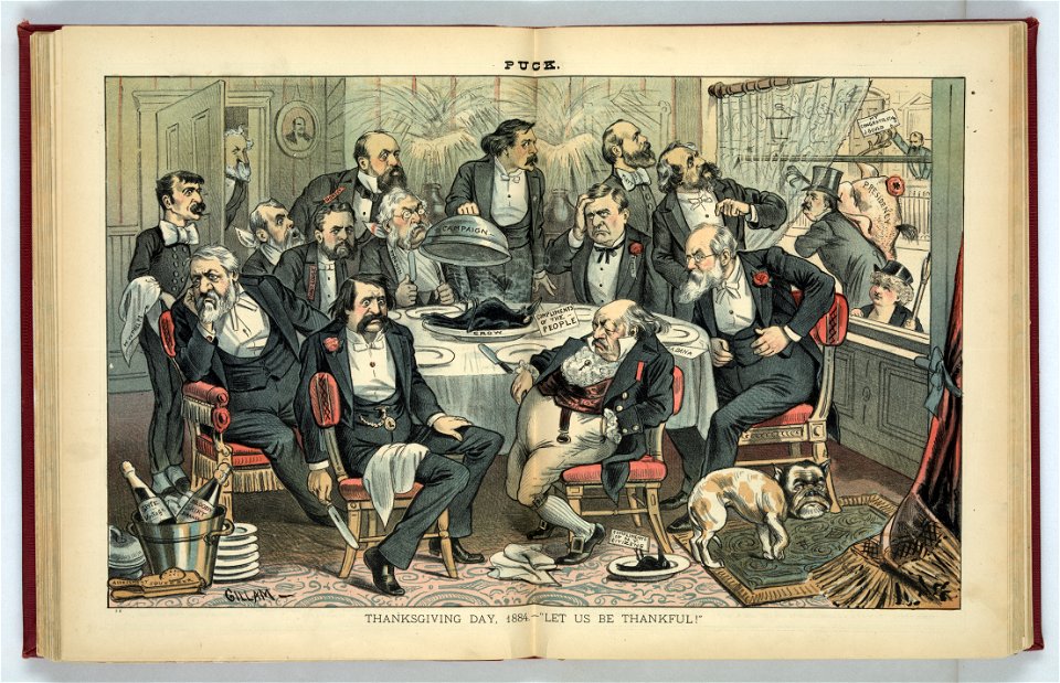 Thanksgiving day, 1884 - let us be thankful! - Gillam. LCCN2011661849