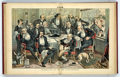 Thanksgiving day, 1884 - let us be thankful! - Gillam. LCCN2011661849