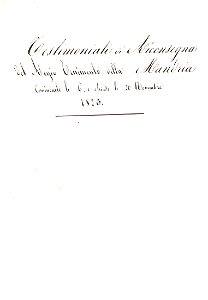 Testimoniali di riconsegna del regio tenimento della Mandria cominciate il 6 e chiuse li 20 novembre 1823