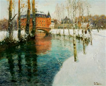 Frits Thaulow - A Château in Normandy. Free illustration for personal and commercial use.