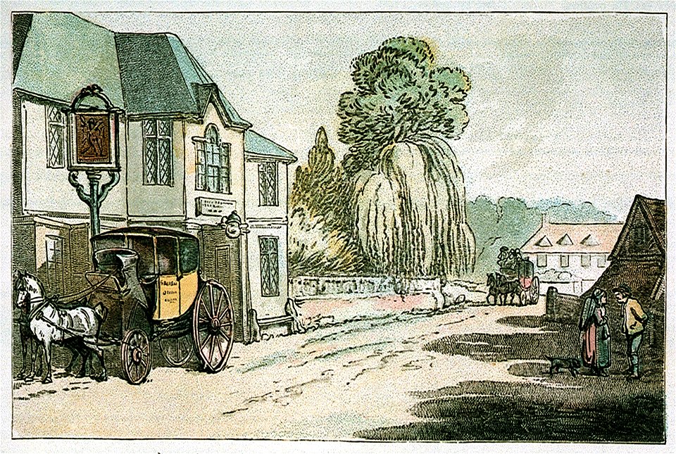 The ' Spread Eagle' at Hook - a village 43 miles from London (caricature) RMG PW4933