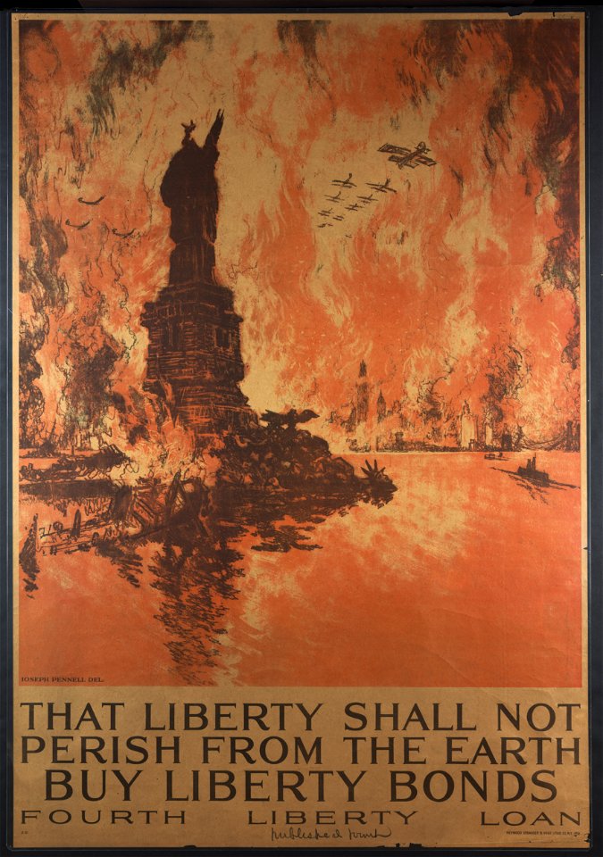 That liberty shall not perish from the earth - Buy liberty bonds Fourth Liberty Loan - - Ioseph Pennell del. ; Heywood Strasser & Voigt Litho. Co. N.Y., imp. LCCN2008677184