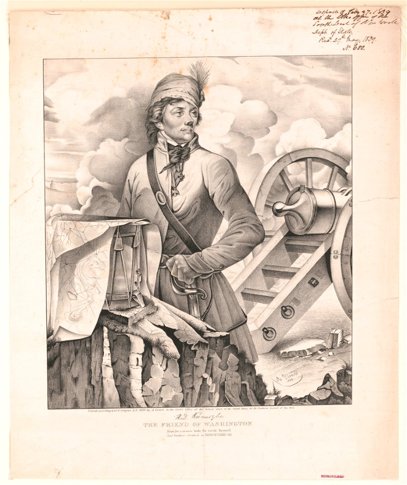 Thad- Kosuiszko, the friend of Washington - A. Girard, 1839. LCCN2003688639