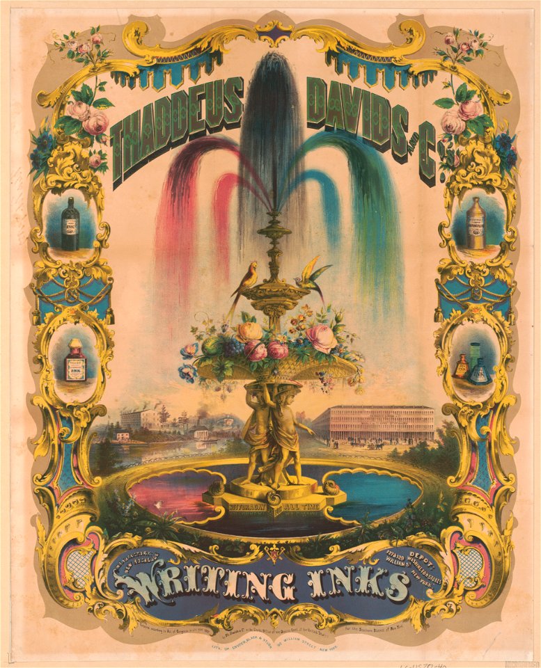 Thaddeus Davids and Cos. writing inks - lith. of Snyder, Black & Sturn 92 William St. New York. LCCN2012648916