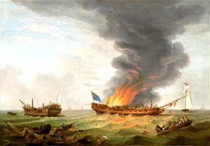 The 'Quebec' and 'Surveillante' in Action, 6 October 1779 RMG BHC0426