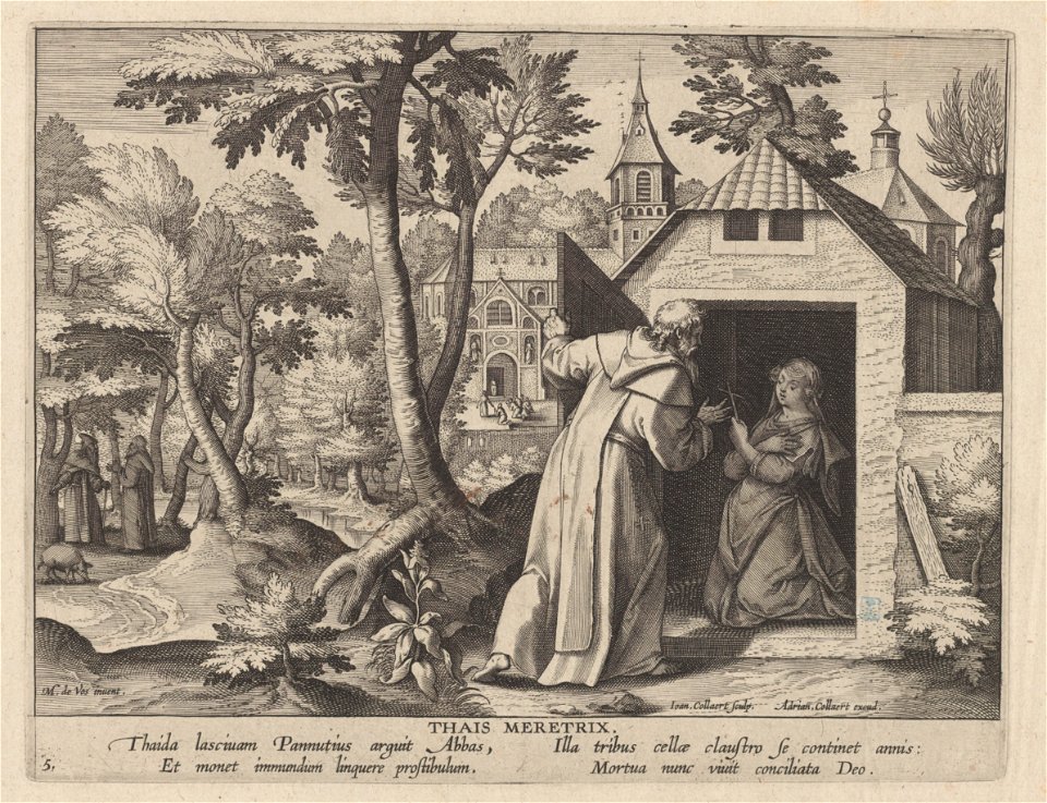 Thais of Egypt print by Maerten de Vos, S.I 805, Prints Department, Royal Library of Belgium