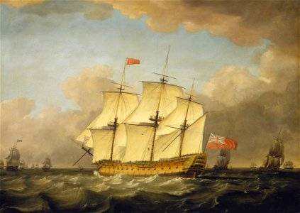 The 'Victory' Leaving the Channel in 1793 RMG BHC3696