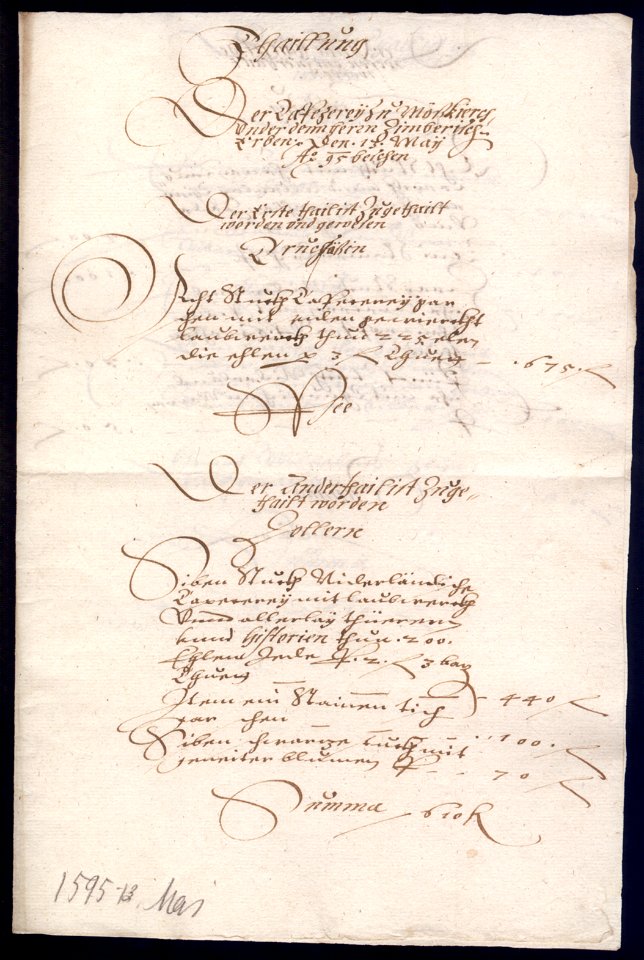 Thailllung der Tapezerey zu Mößkierch 1595 img01