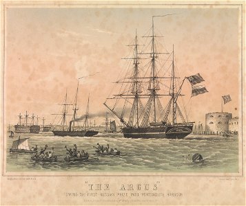 The 'Argus' Towing The First Russian Prize into Portsmouth Harbour RMG PU6192