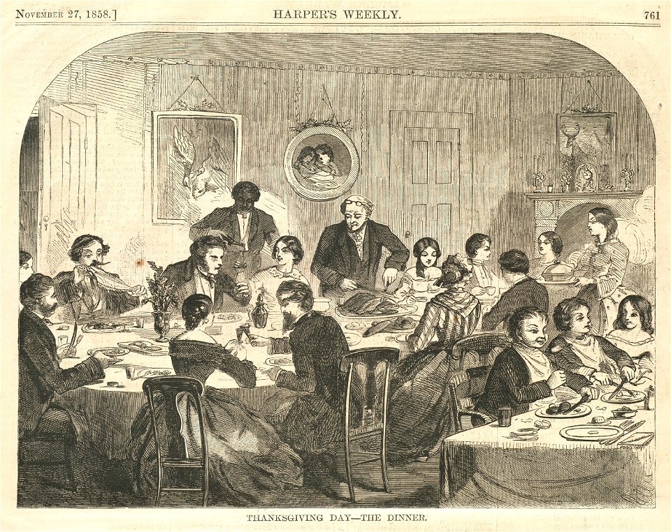 Thanksgiving Day -- The dinner (Boston Public Library)