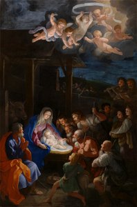 The Adoration of the Shepherds by Guido Reni. Free illustration for personal and commercial use.