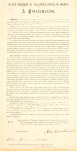 THE AUTHORIZED EDITION OF THE EMANCIPATION PROCLAMATION, SIGNED BY PRESIDENT ABRAHAM LINCOLN