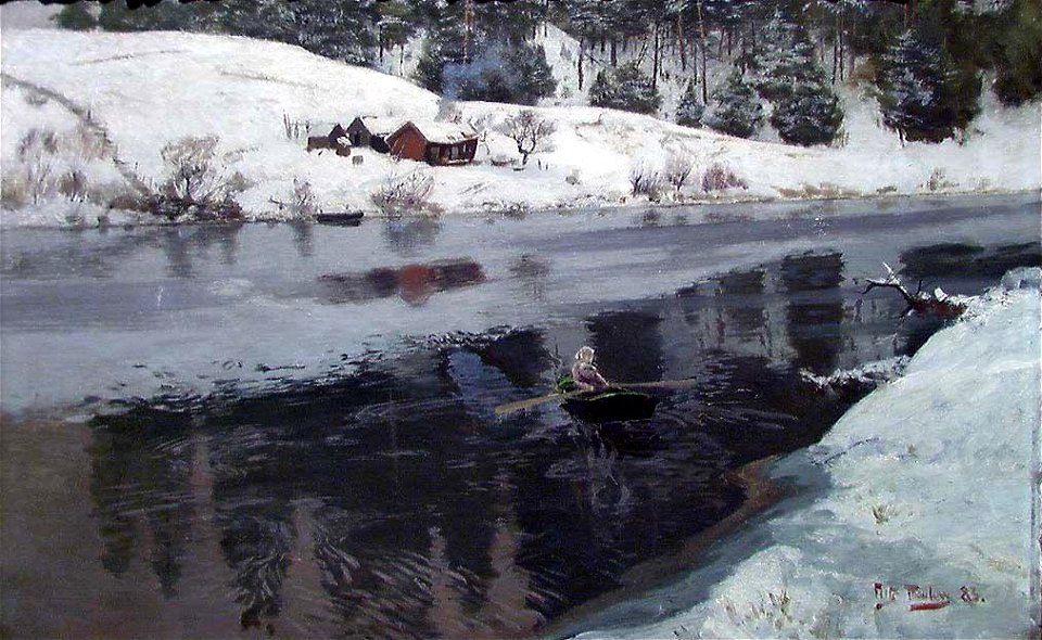 Frits Thaulow - Winter at the River Simoa - NG.M.01711 - National Museum of Art, Architecture and Design