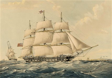 The 'Vernon' East Indiaman, 1000 Tons To Captain Aug Consett and the Officers of the Ship - RMG PY9327. Free illustration for personal and commercial use.